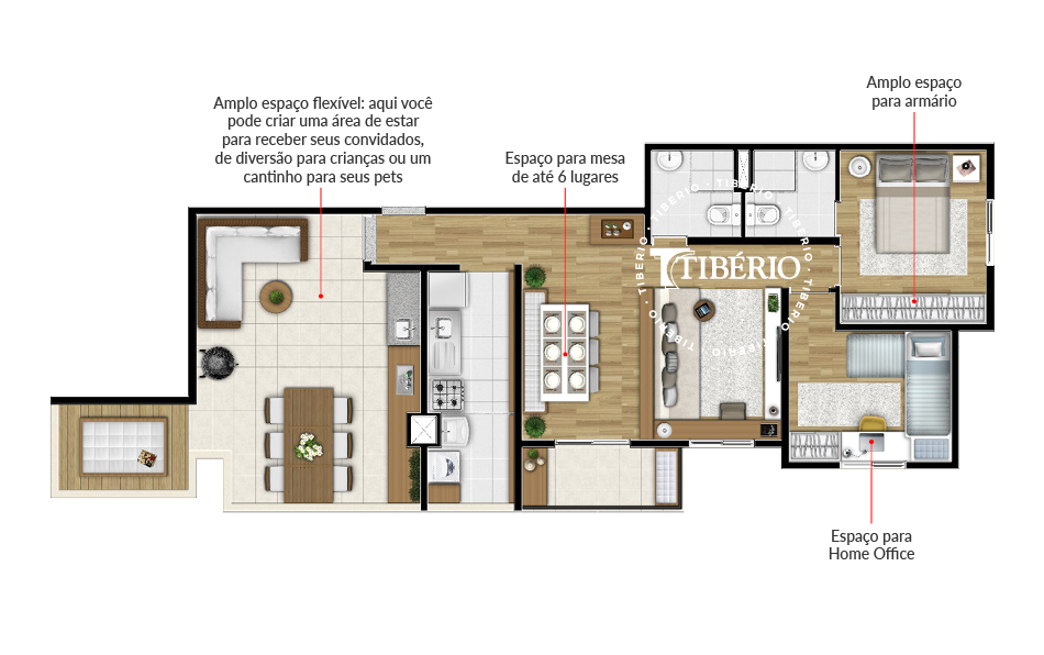 Planta 04 - 2 dorm 88m² - cobertura