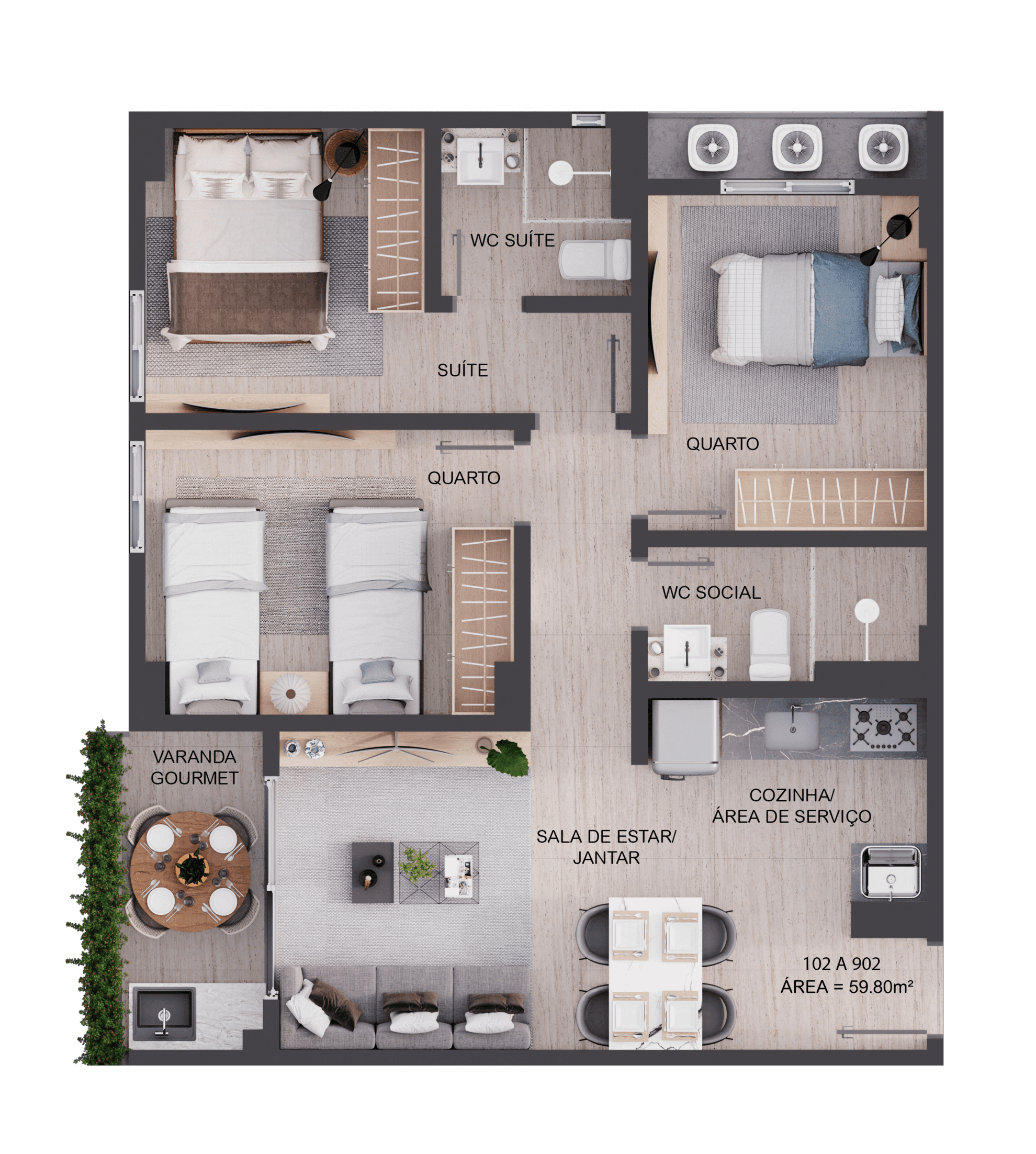 Apartamento, 3 quartos, 62 m² - Foto 25