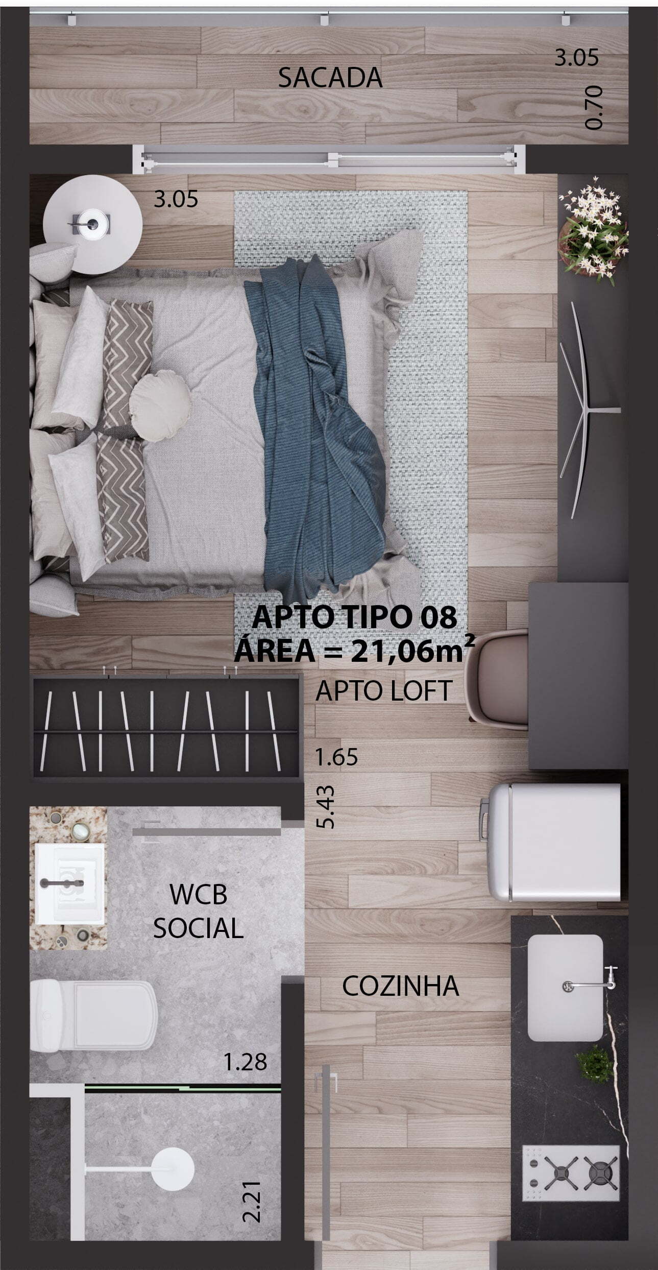 Apartamento, 1 quarto, 29 m² - Foto 6