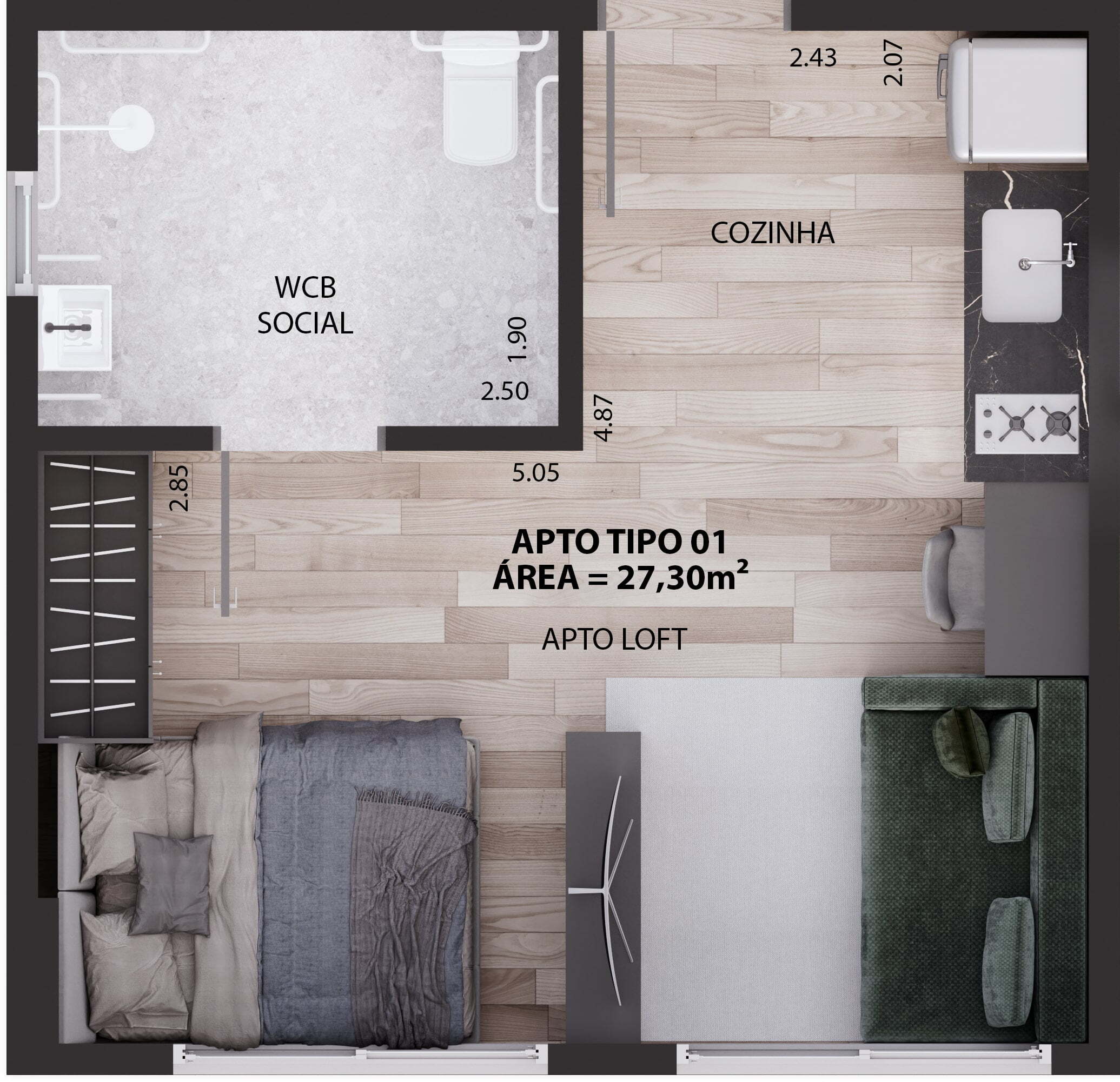 Apartamento, 1 quarto, 29 m² - Foto 8