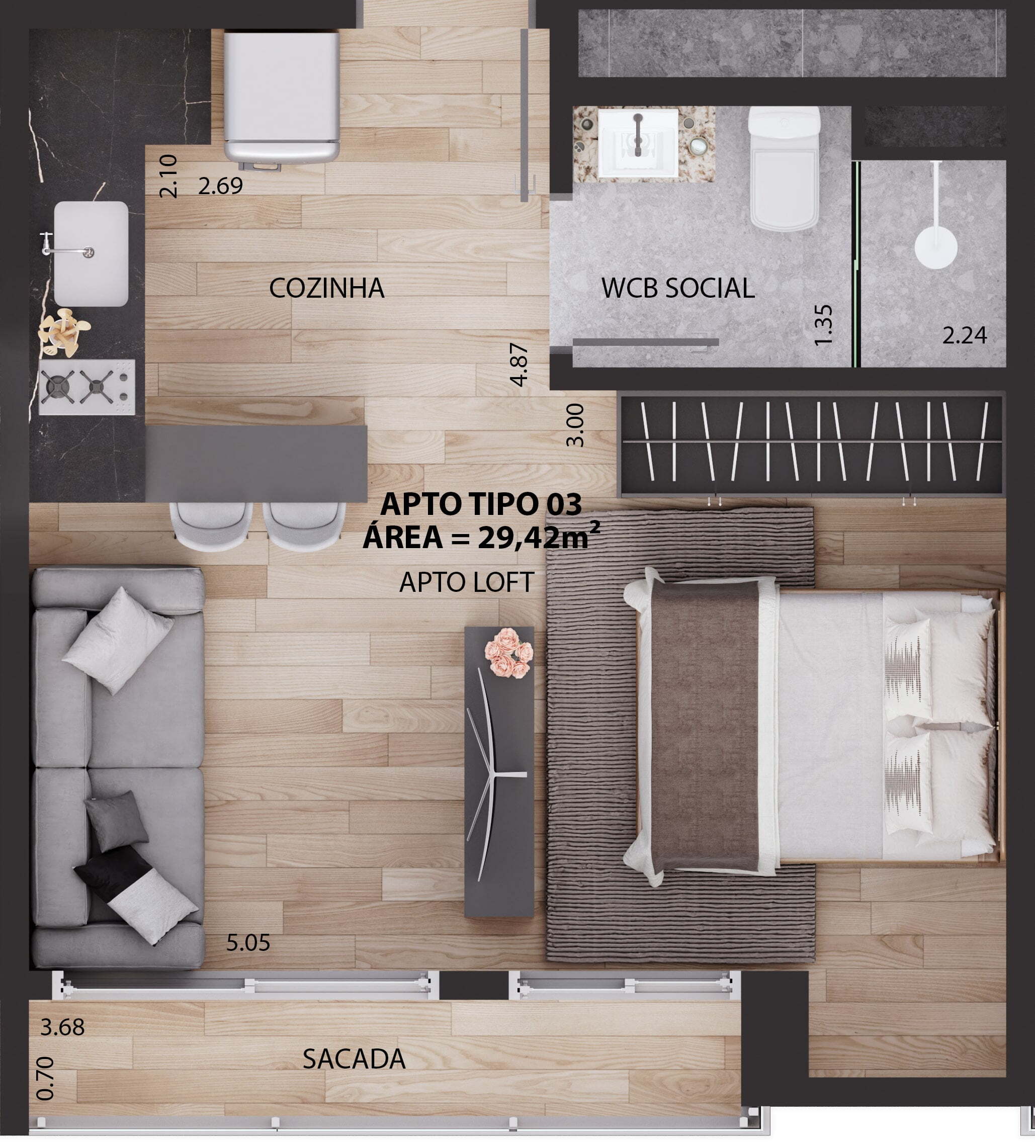 Apartamento, 1 quarto, 29 m² - Foto 11
