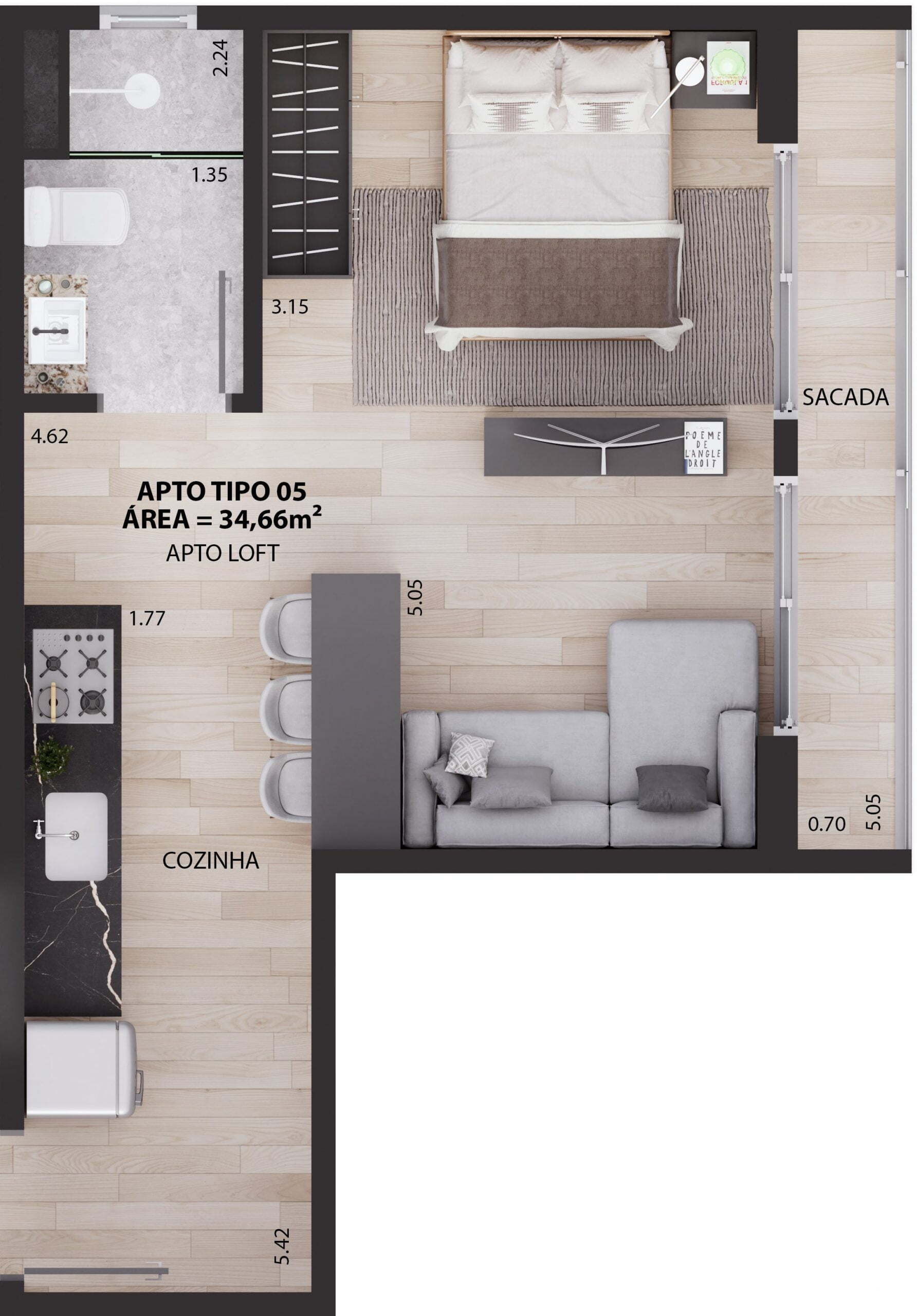 Apartamento, 1 quarto, 29 m² - Foto 14