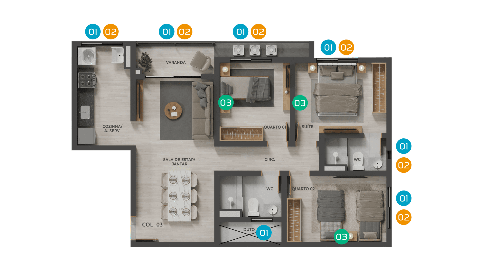 Apartamento, 3 quartos, 75 m² - Foto 13