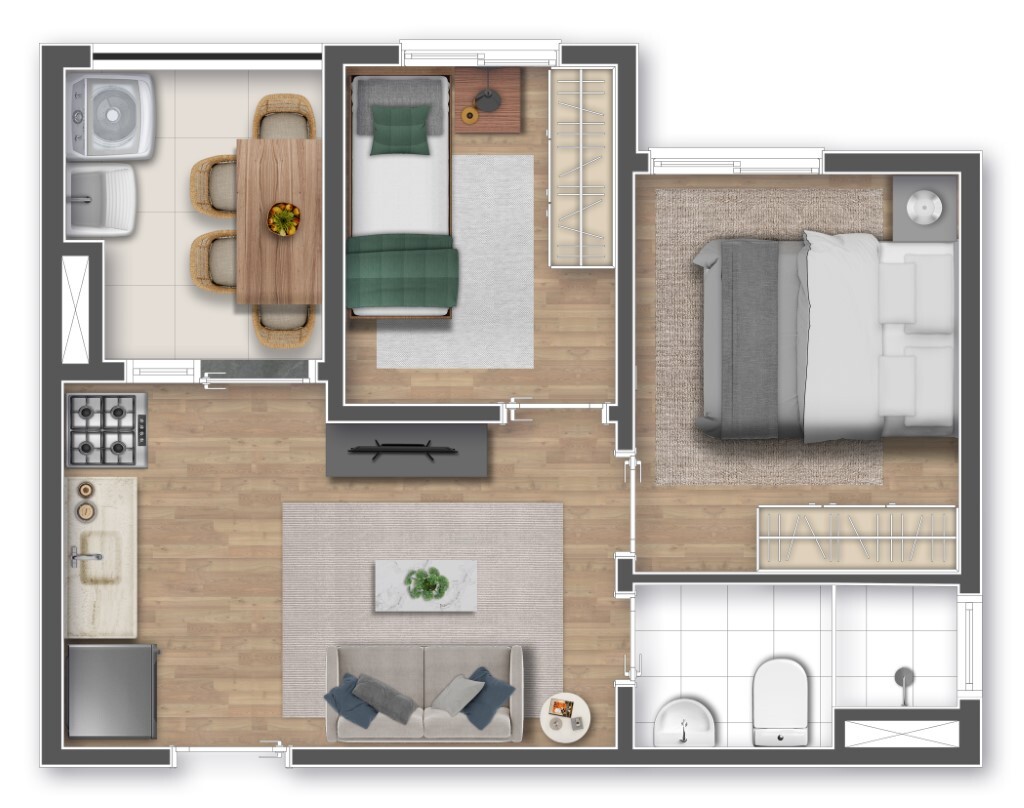 Planta 06 - 2 dorm 35,98m²
