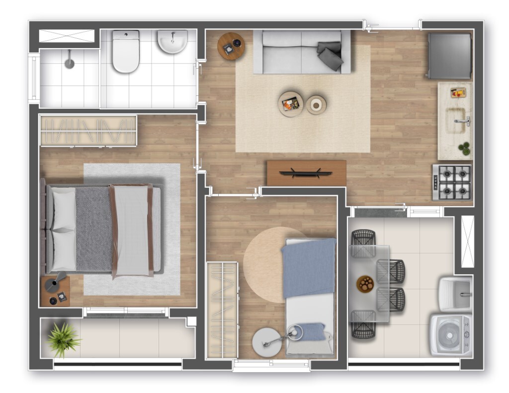 Planta 07 - 2 dorm 36,12m²