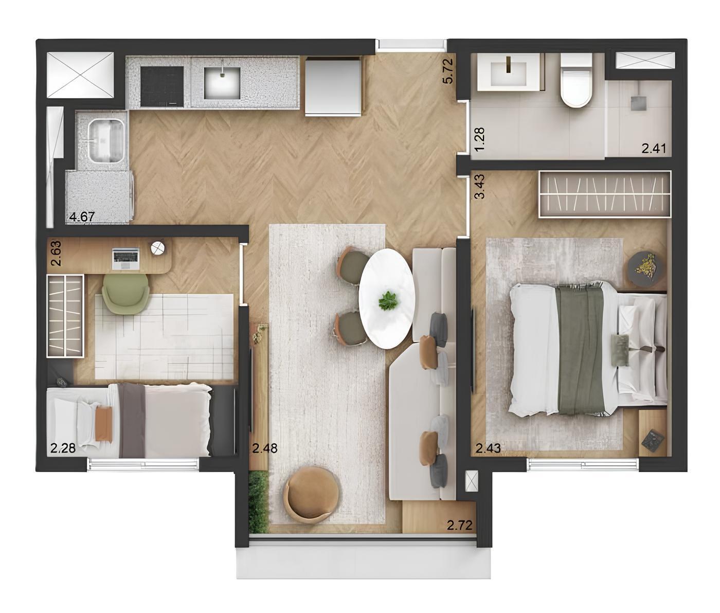 Apartamento, 2 quartos, 41 m² - Foto 8