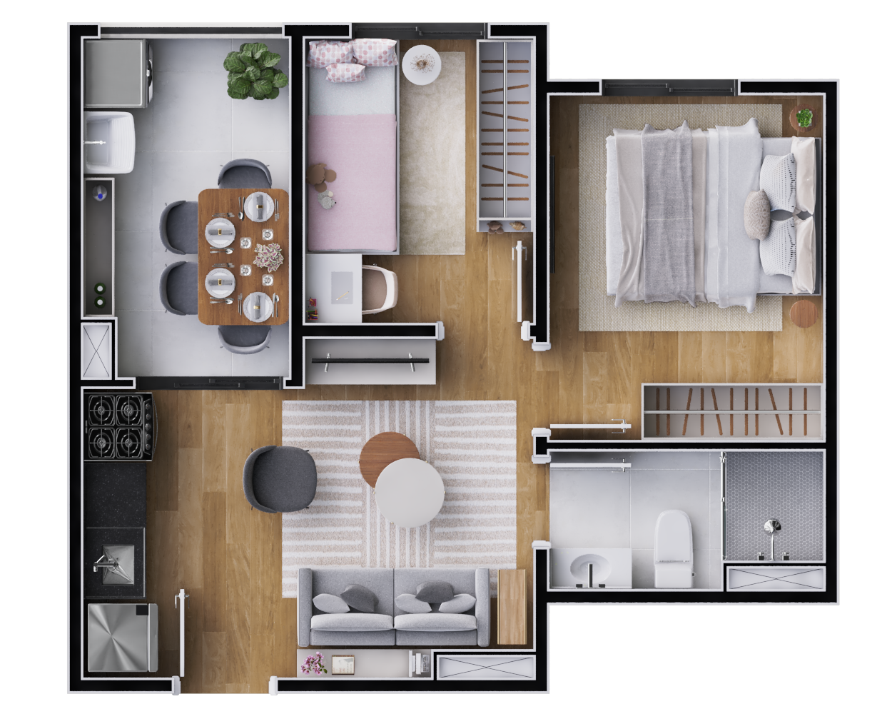 Planta 01 -  2 dorms 35,92m² - final 9 e 10