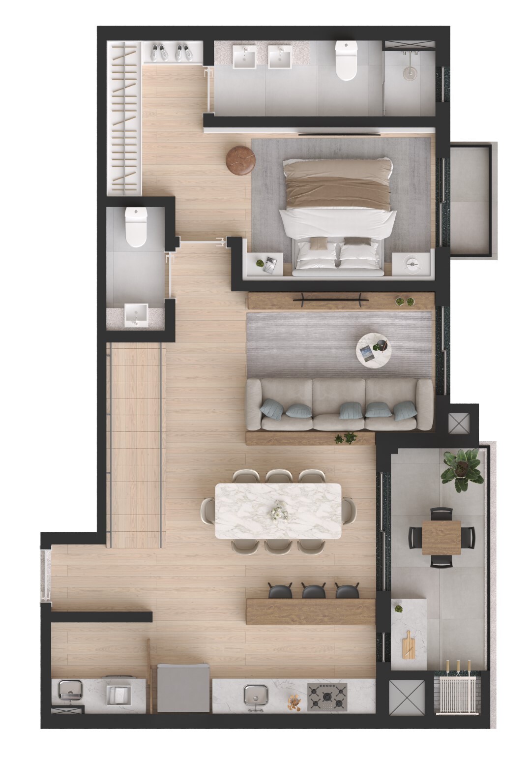 Planta 11 - 3 dorm 142,93m² - duplex - inferior