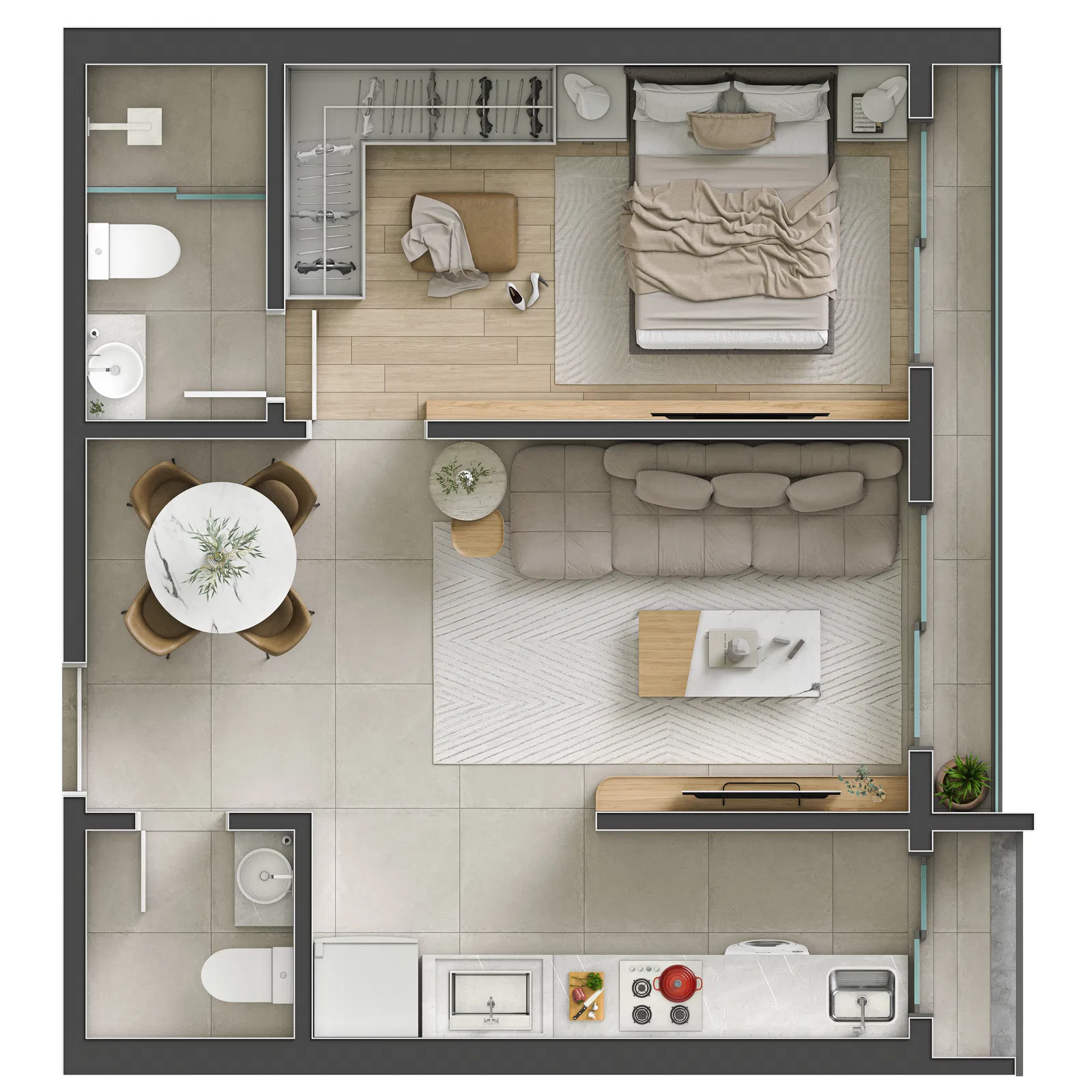 Planta 03 - 1 dorm 50,45m²