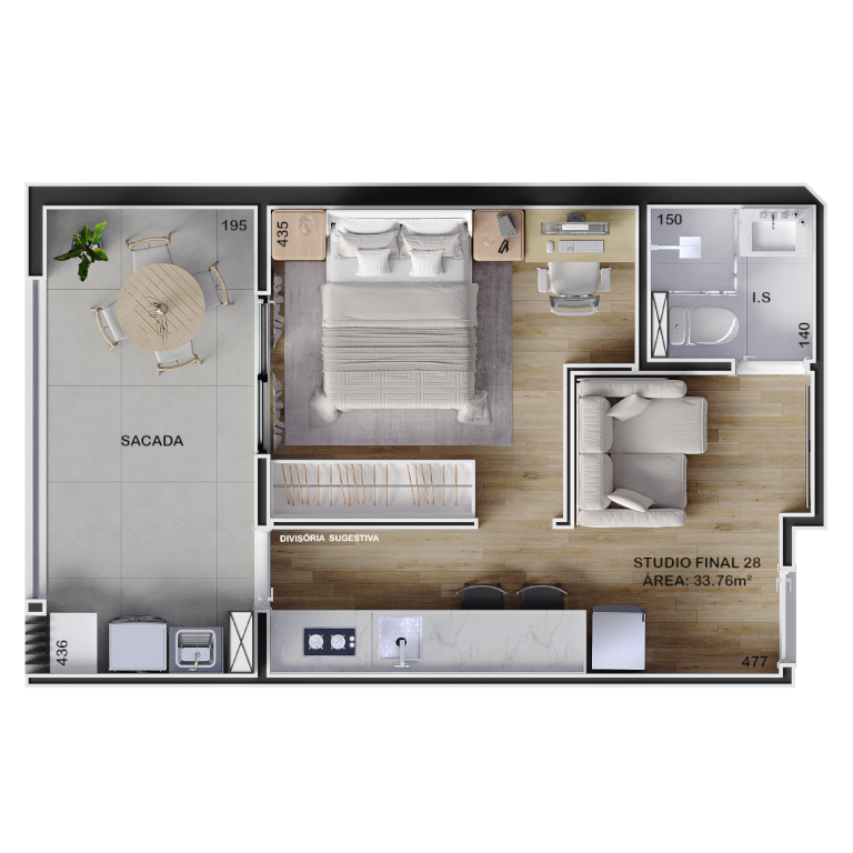 Planta 10 - 1 dorm 33,76m²