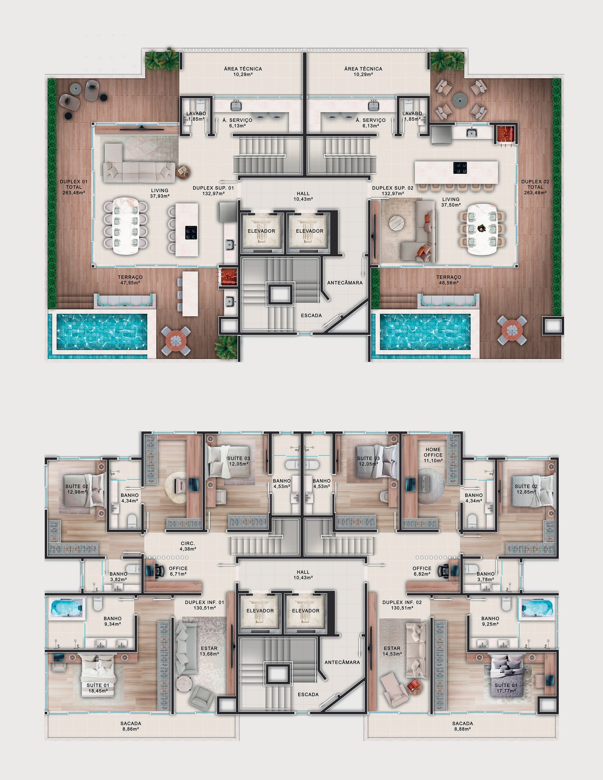 Pavimento cobertura duplex