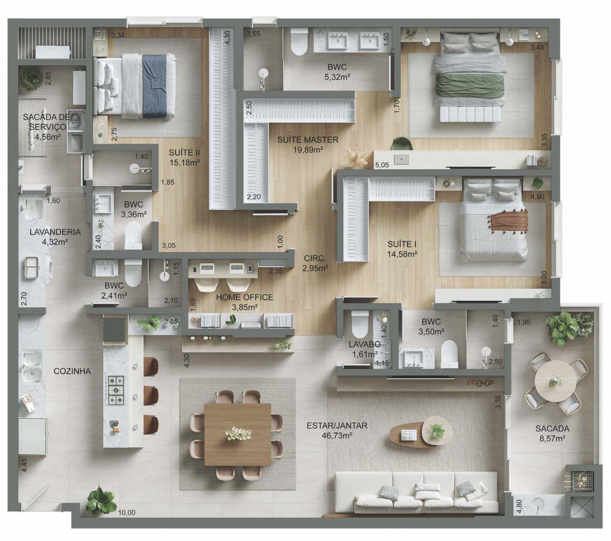 Planta 11 - 3 dorm 155,9m²