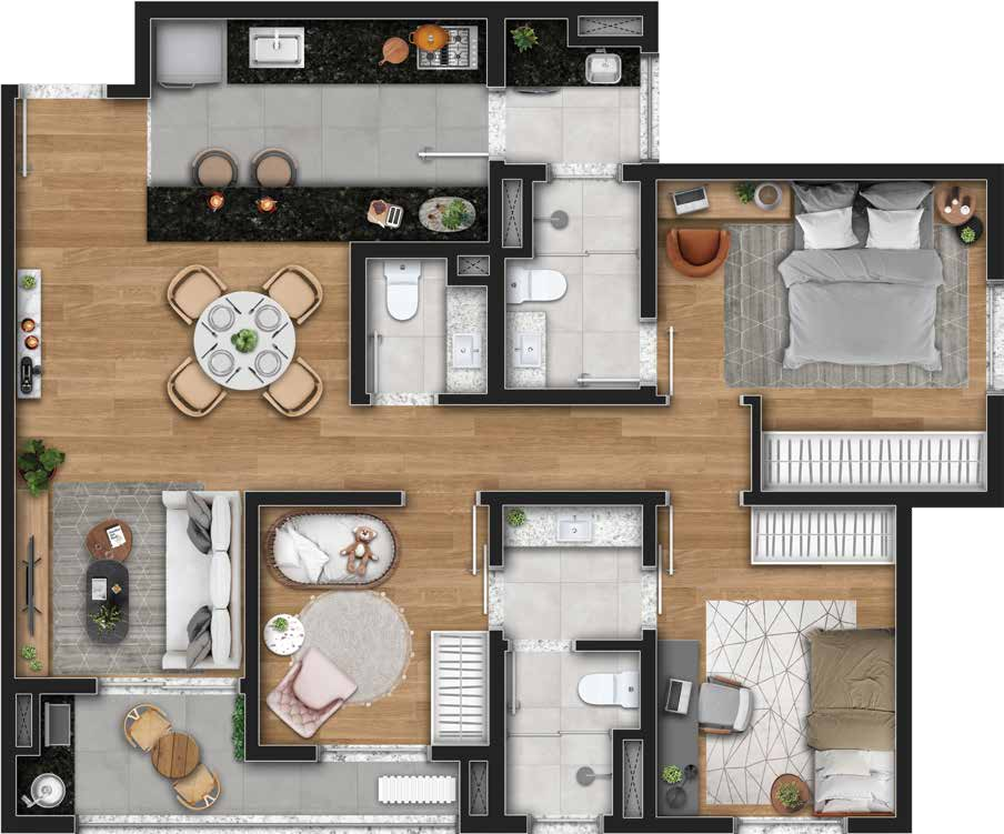 Planta 04 - 2 dorm 79,20m²
