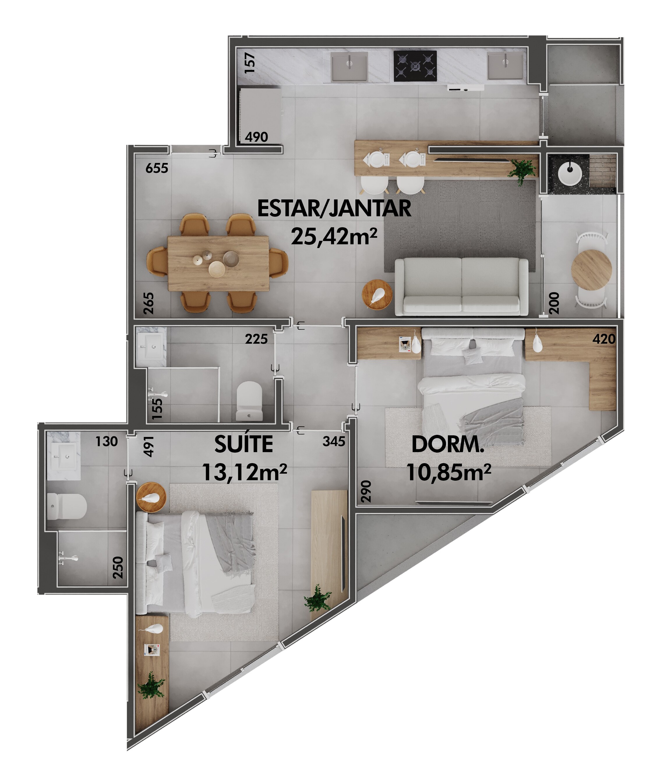 Planta 08 - 2 dorm 68,81m²