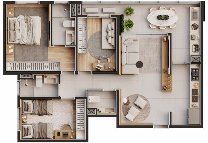 Planta 07 - 3 dorm 94,89m²