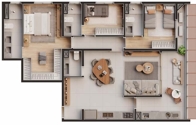 Planta 09 - 3 dorm 120,24m²