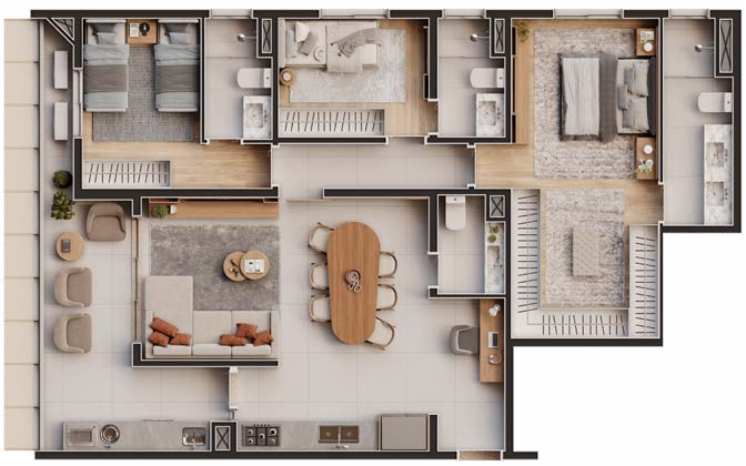 Planta 11 - 3 dorm 121,28m²