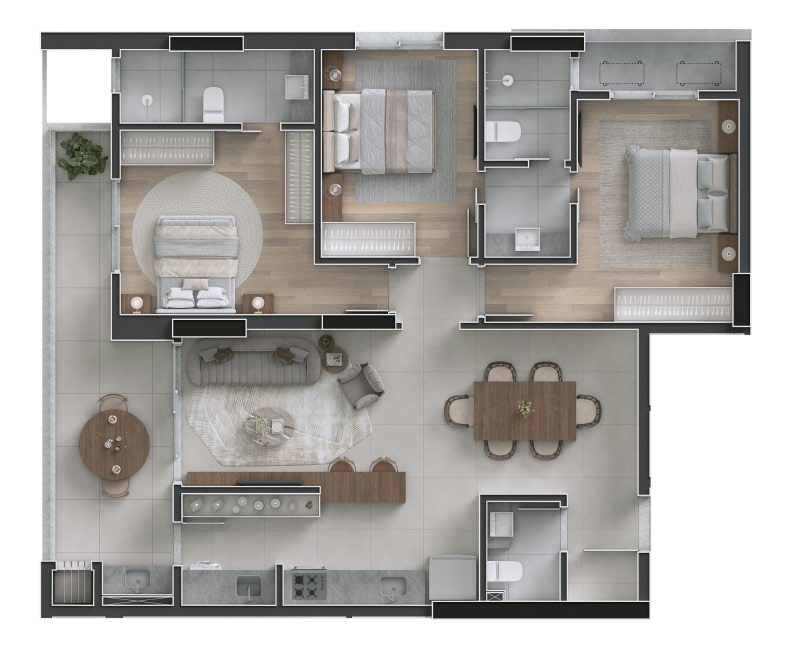 Planta 05 - 3 dorm 108,68m²
