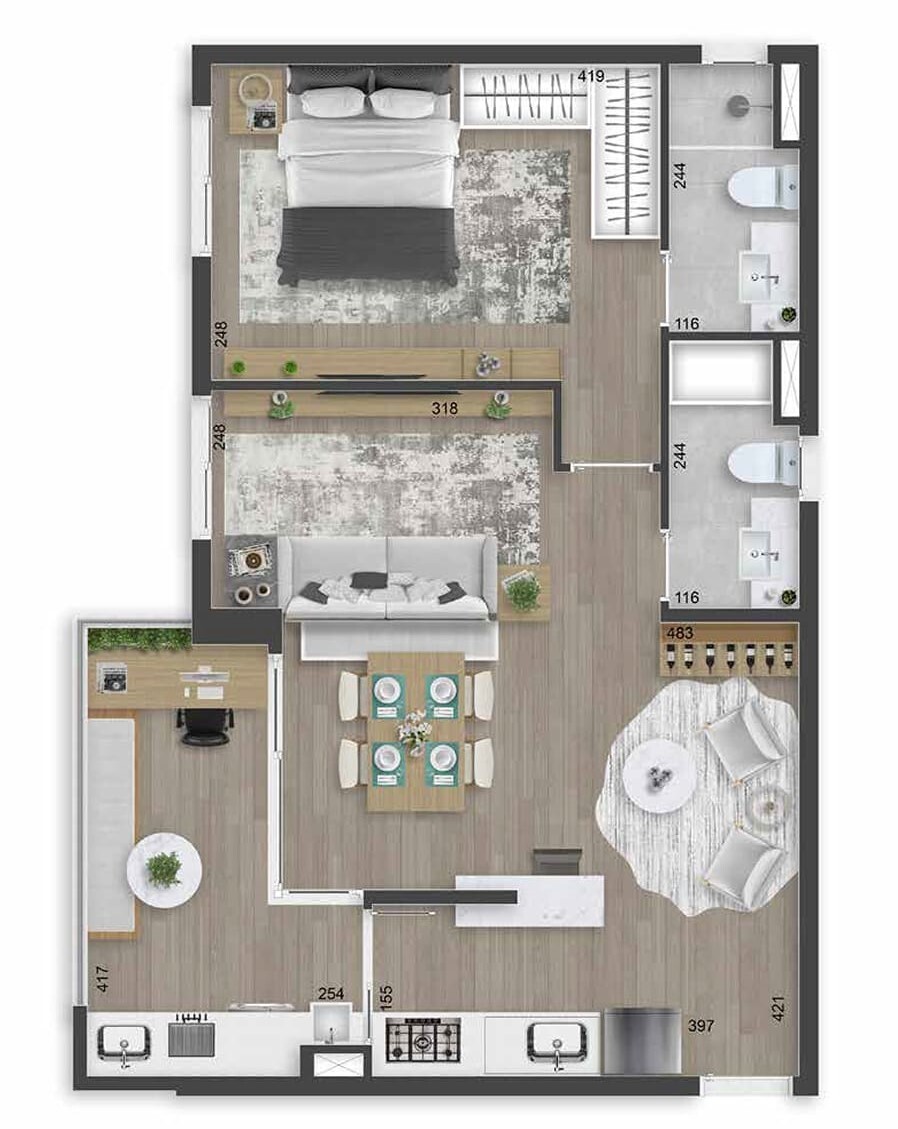 Apartamento, 2 quartos, 78 m² - Foto 7