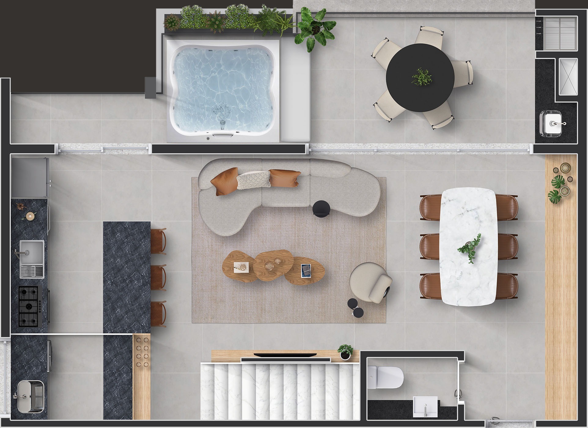Planta 10 - 3 dorm 142m² - cobertura duplex - inferior