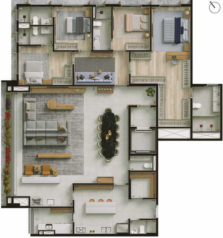 Planta 02 - 4 dorm 237m²