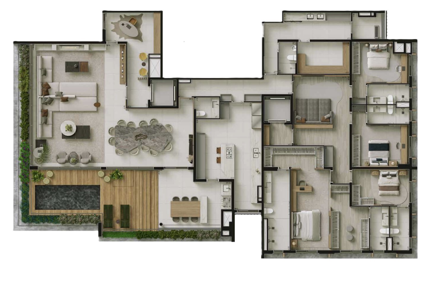 Planta 03 - 4 dorm 426m² - cobertura horizontal