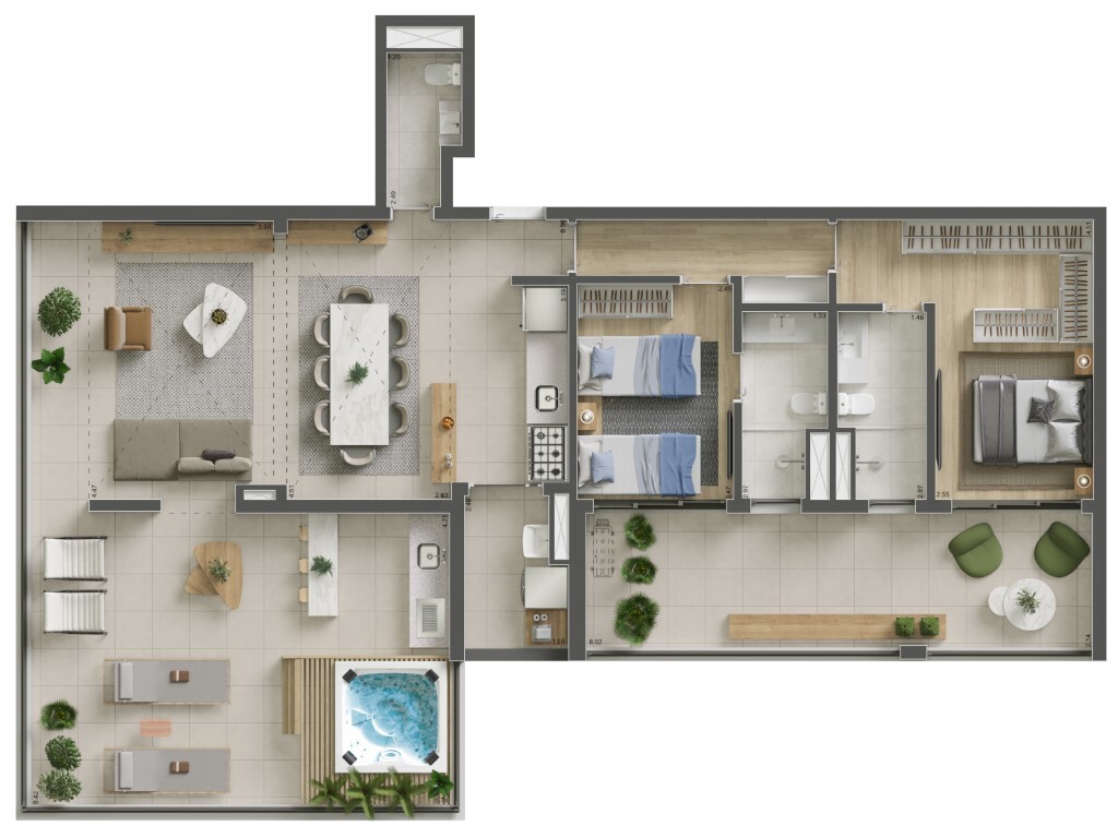 Planta 11 - 2 dorm 148m² - penthouse