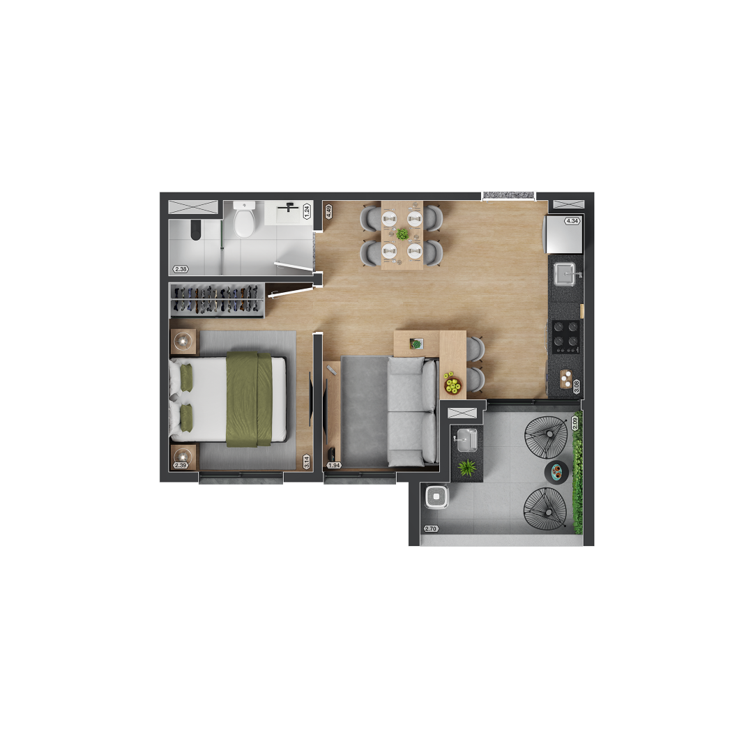Apartamento, 2 quartos, 38 m² - Foto 11