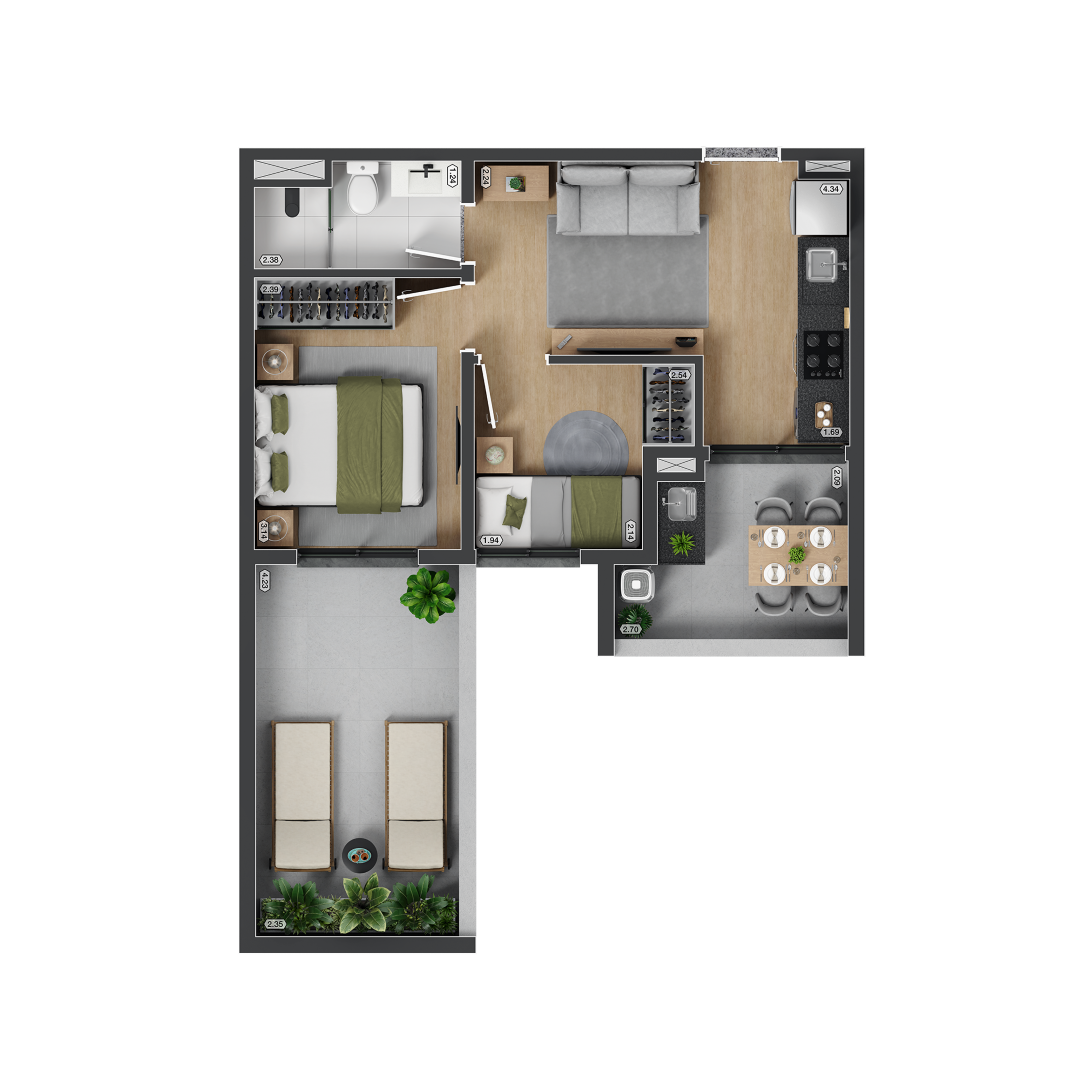 Apartamento, 2 quartos, 38 m² - Foto 14