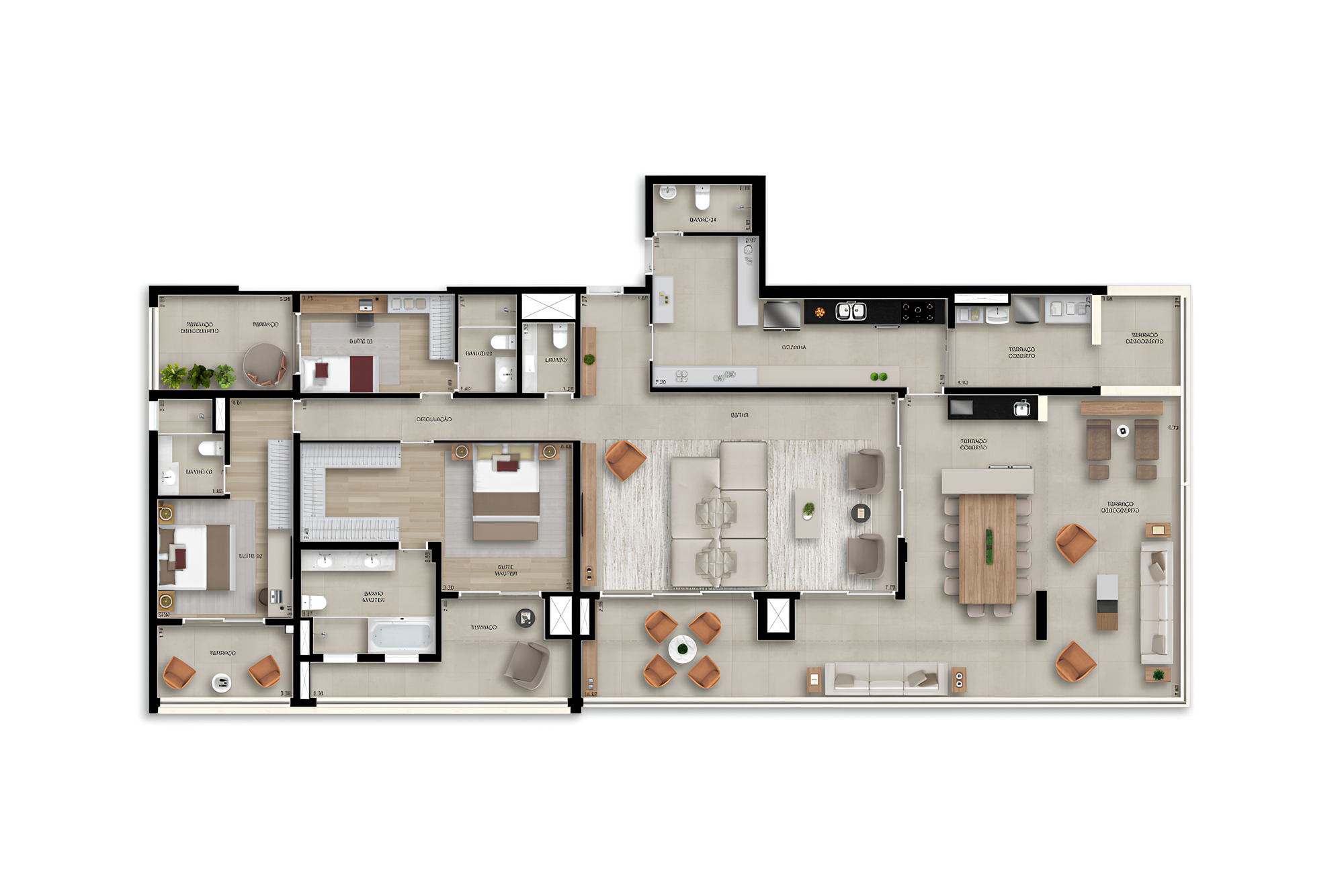 Planta 08 - 3 dorm 268m² - penthouse