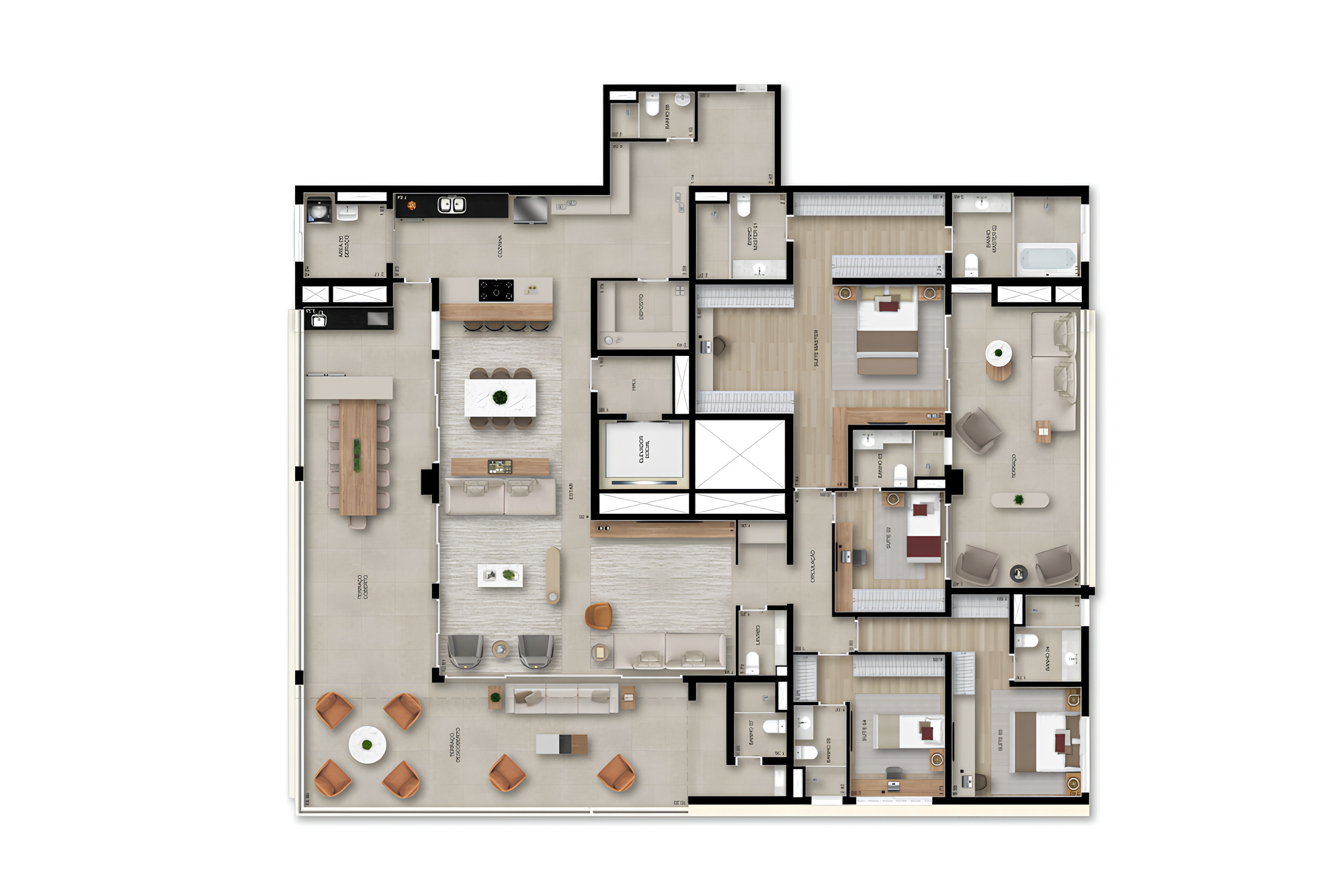 Planta 09 - 4 dorm 352m² - penthouse