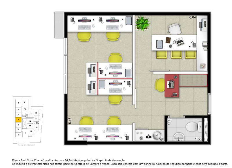 Planta 01 - 34 9m²