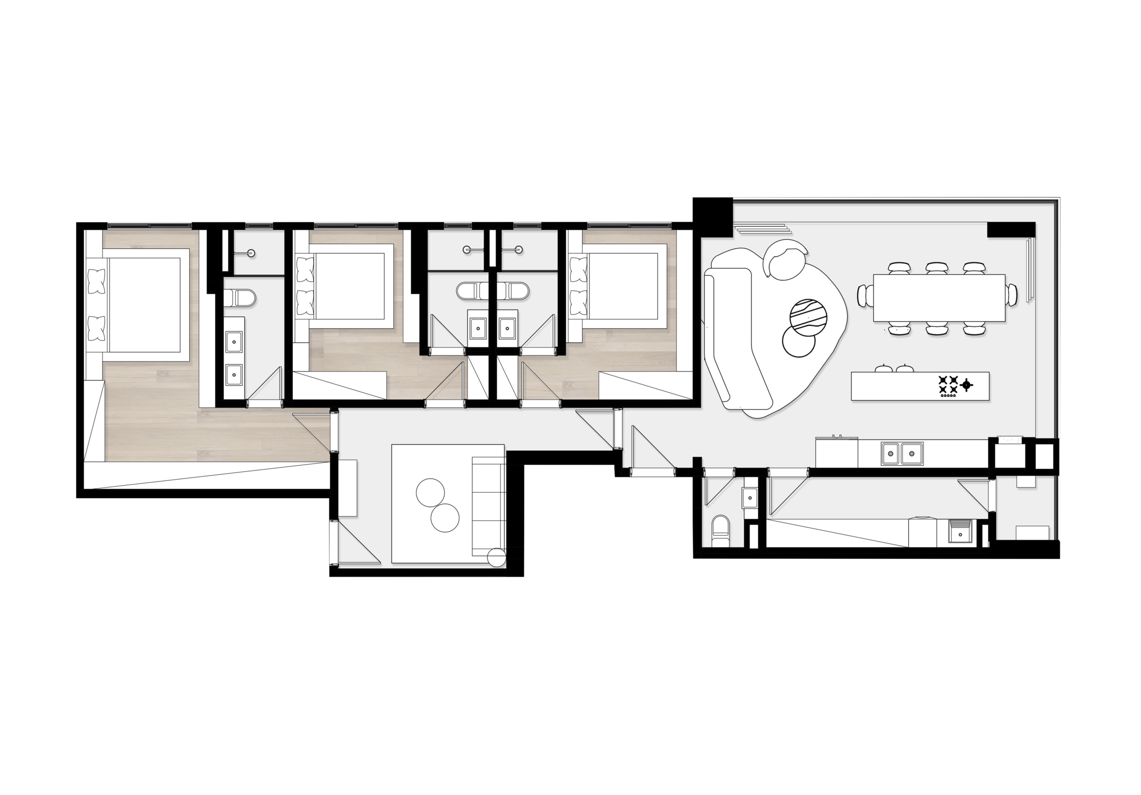 Planta 02 - 3 dorm 140m²