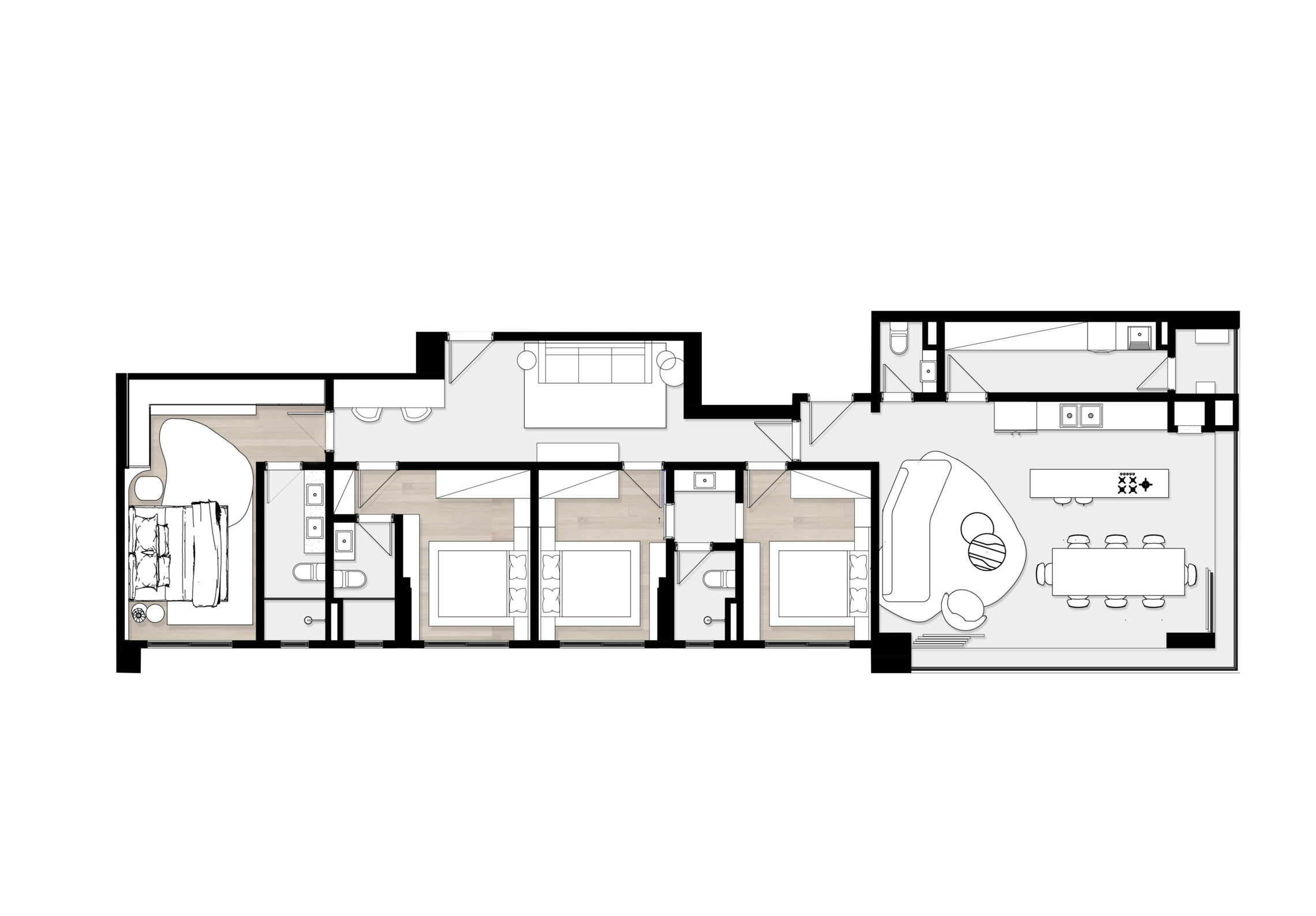 Planta 03 - 4 dorm 155m²
