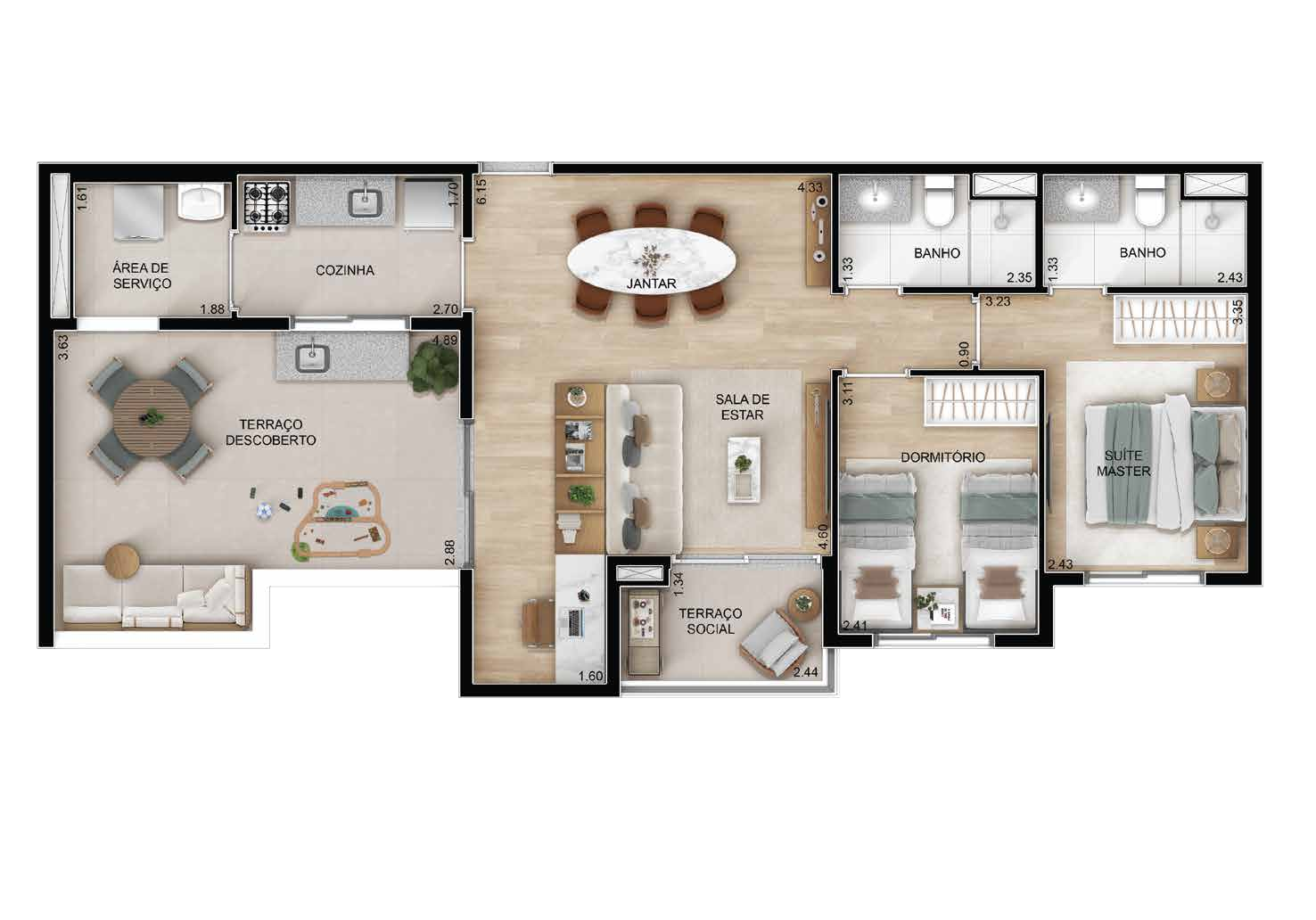Planta 06 - 2 dorm 85m² - penthouse