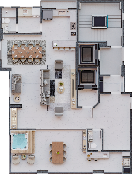 Planta 03 - 4 dorm 258,80m² - duplex - superior