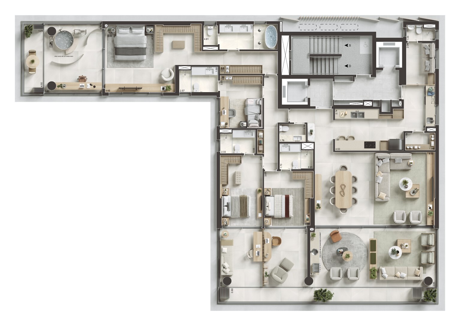 Planta 01 - 4 dorm 303,64m²