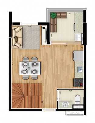 Planta 02 - loft duplex inferior