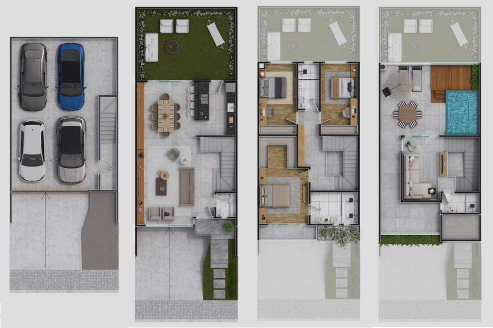 Planta 01 - 3 dorm 248m²