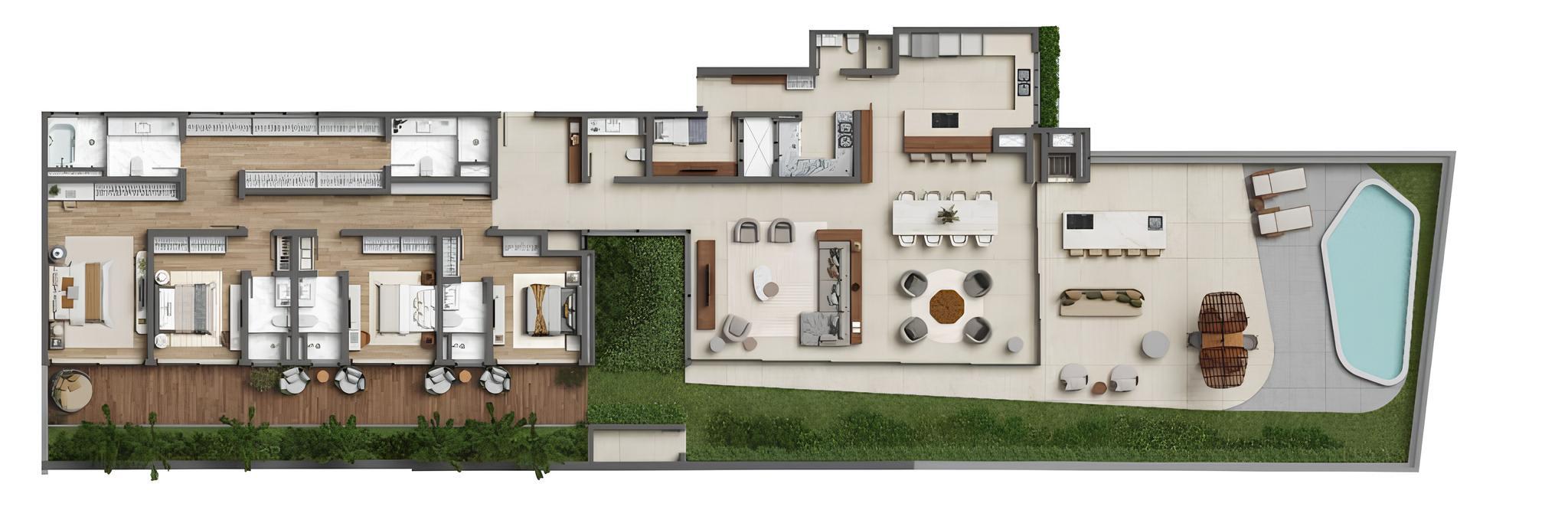 Planta 02 - 4 dorm 590,65m² - garden