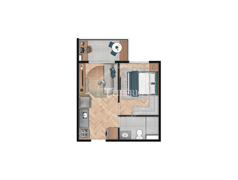 Planta 03 - 1 dorm 29,46m²