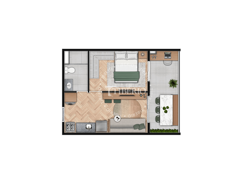 Planta 06 - 1 dorm 35,92m²