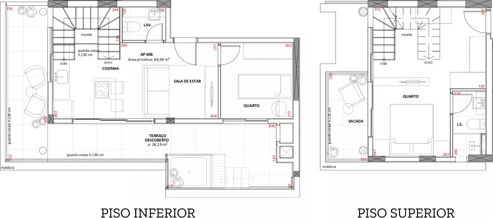 Planta 08 - 2 dorm 81m² - duplex