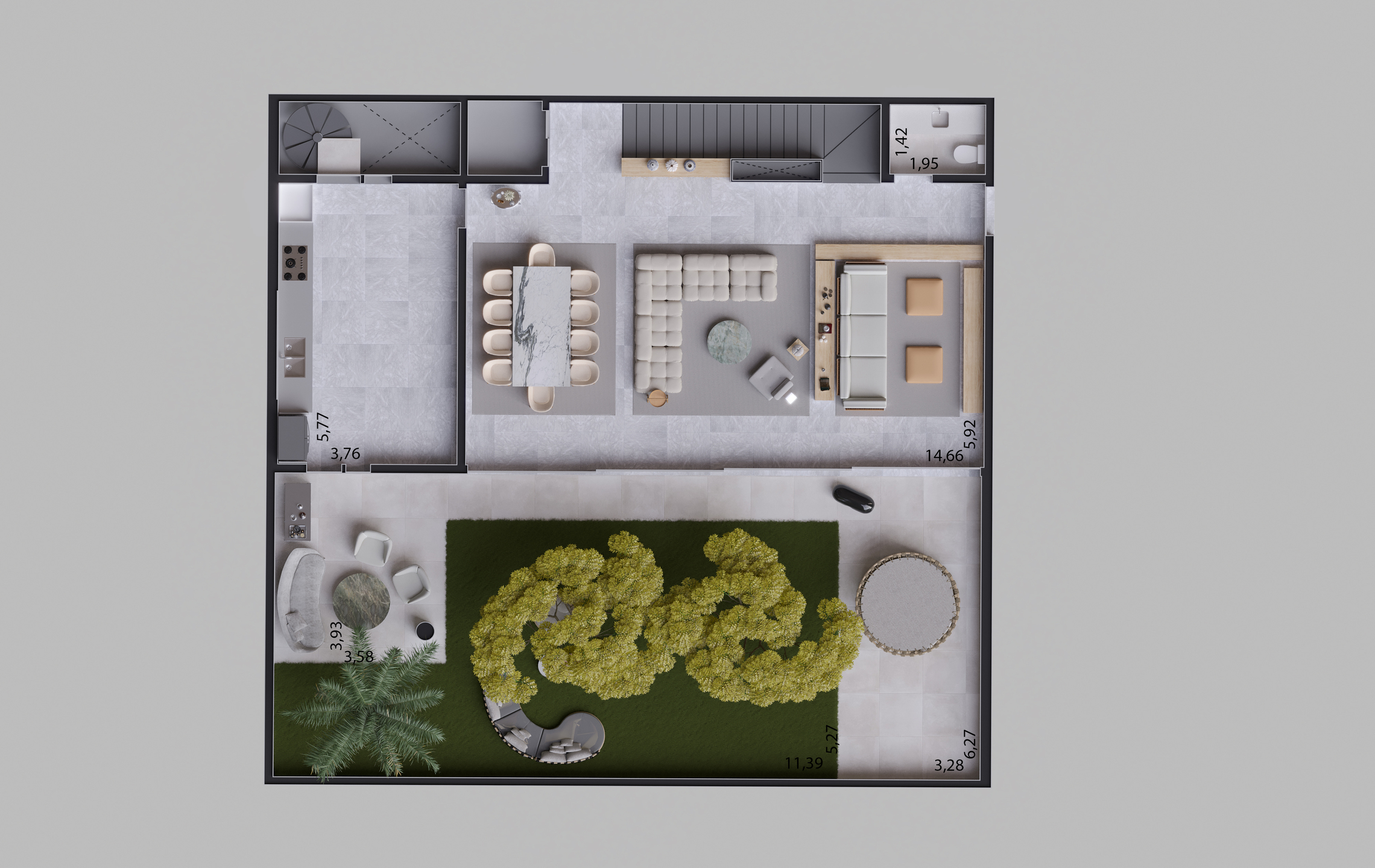 Planta 04 - 3 dorm 602,51m² - pavimento inferior - opção