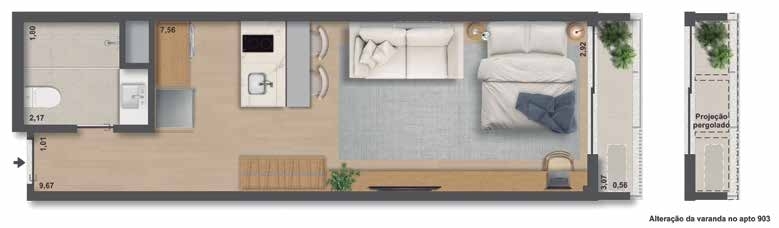 Planta 01 - 1 dorm 34,01m² - studio