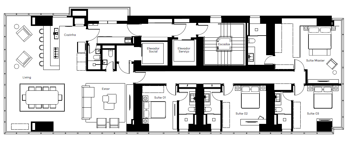 Planta 02 - 4 dorm 248m²