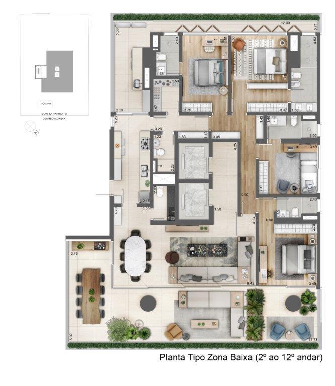 Planta 05 - 4 dorm 263 55m²