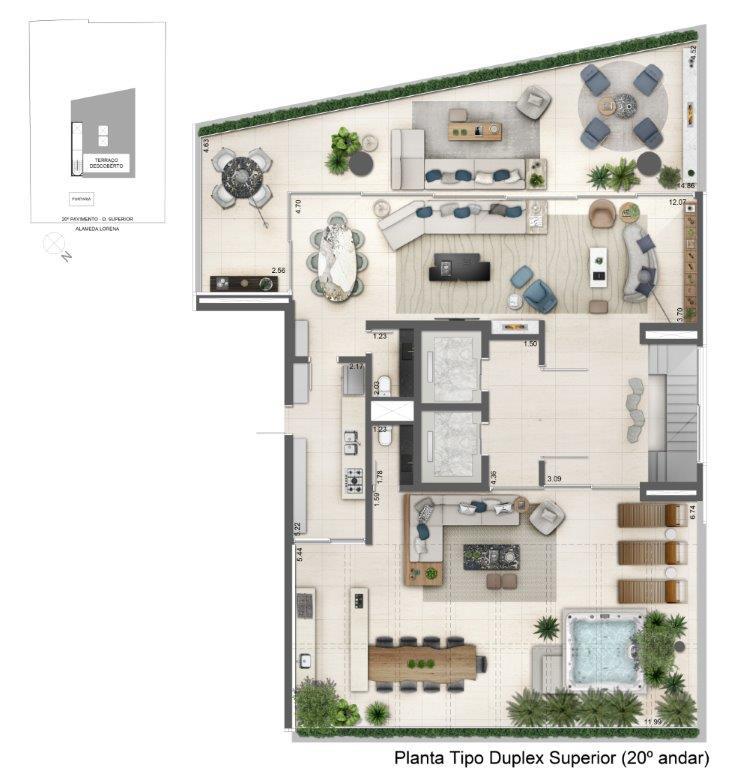 Planta 07 - 520 74m² - duplex superior