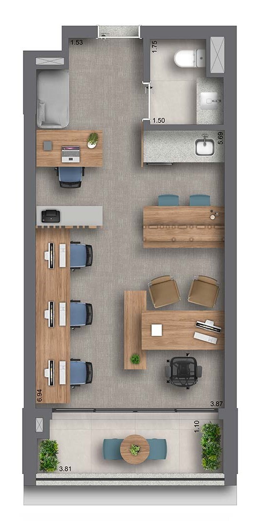 Planta 01 - 37m²