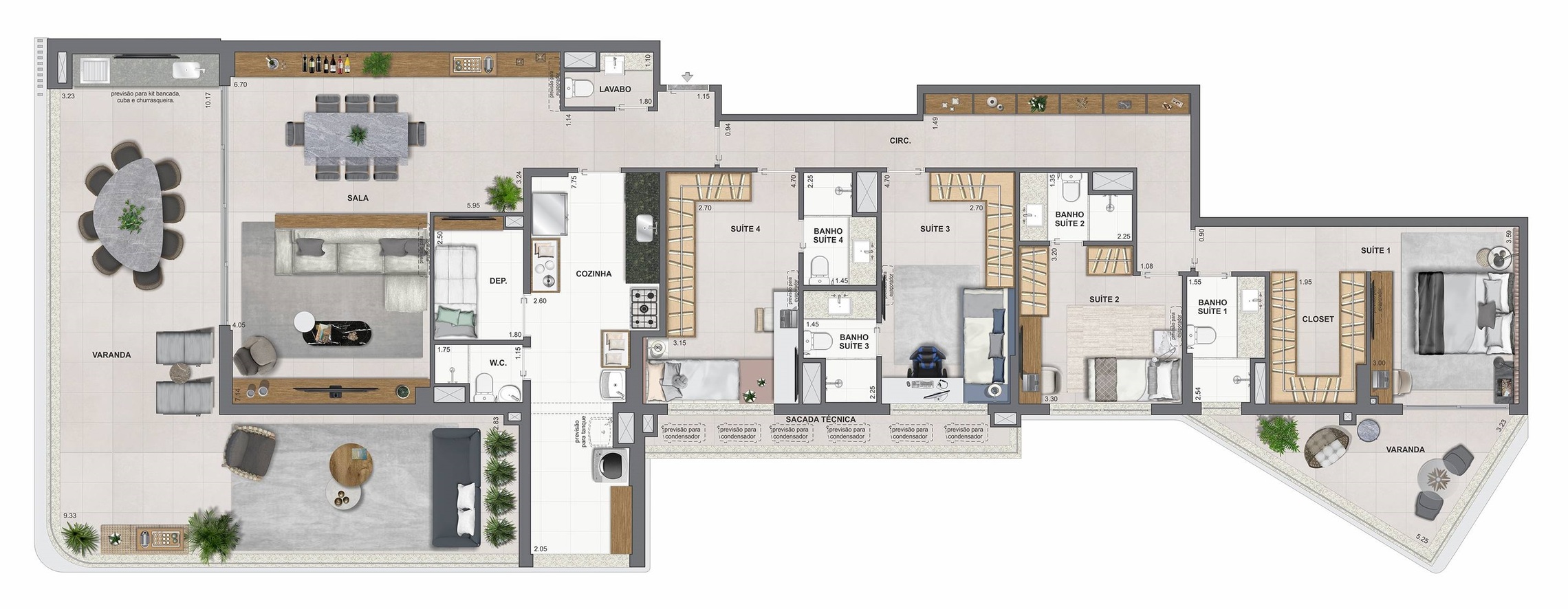 Planta 13 - 4 dorm 245,56m²